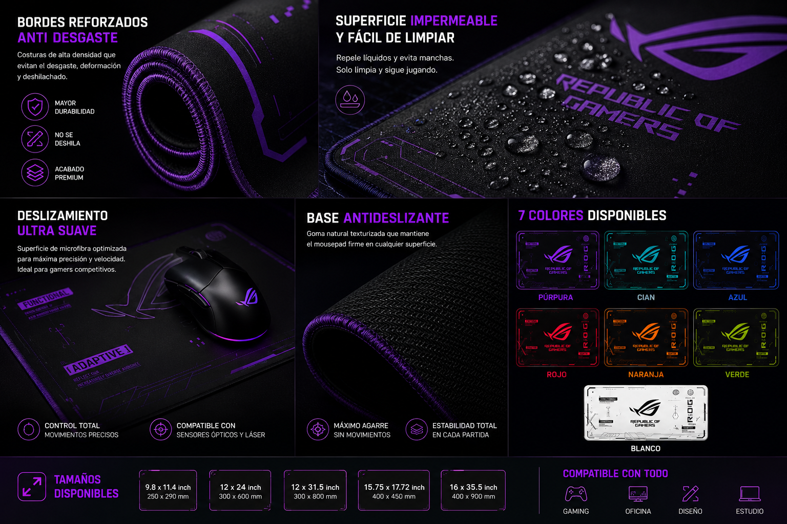 Alfombrilla Gamer RGB XXL para Setup PC y Escritorio