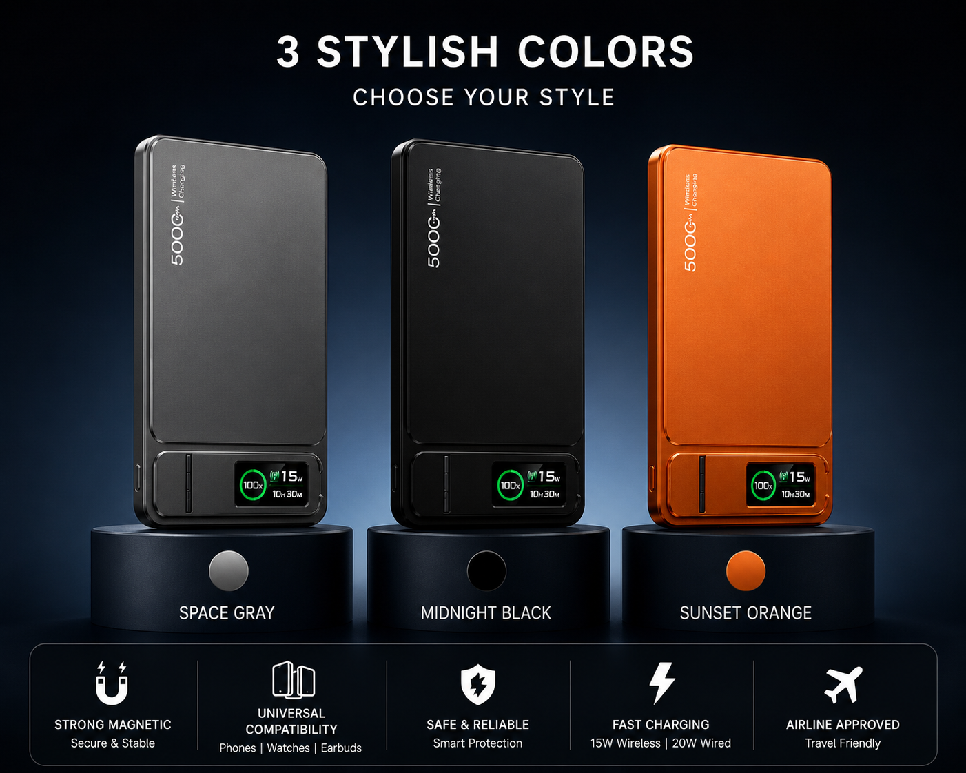 Power Bank MagSafe Ultra Slim 10000mAh – Carga Rápida Inalámbrica para iPhone